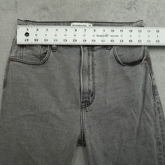 Abercrombie & Fitch Jeans Women's 6L Gray High-Rise Ankle Straight 28" Inseam - Picture 15 of 16